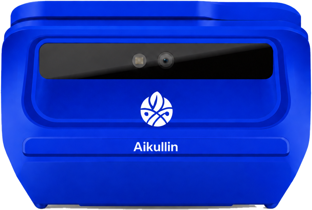 Vista superior del POS Aikullin con su cámara escáner